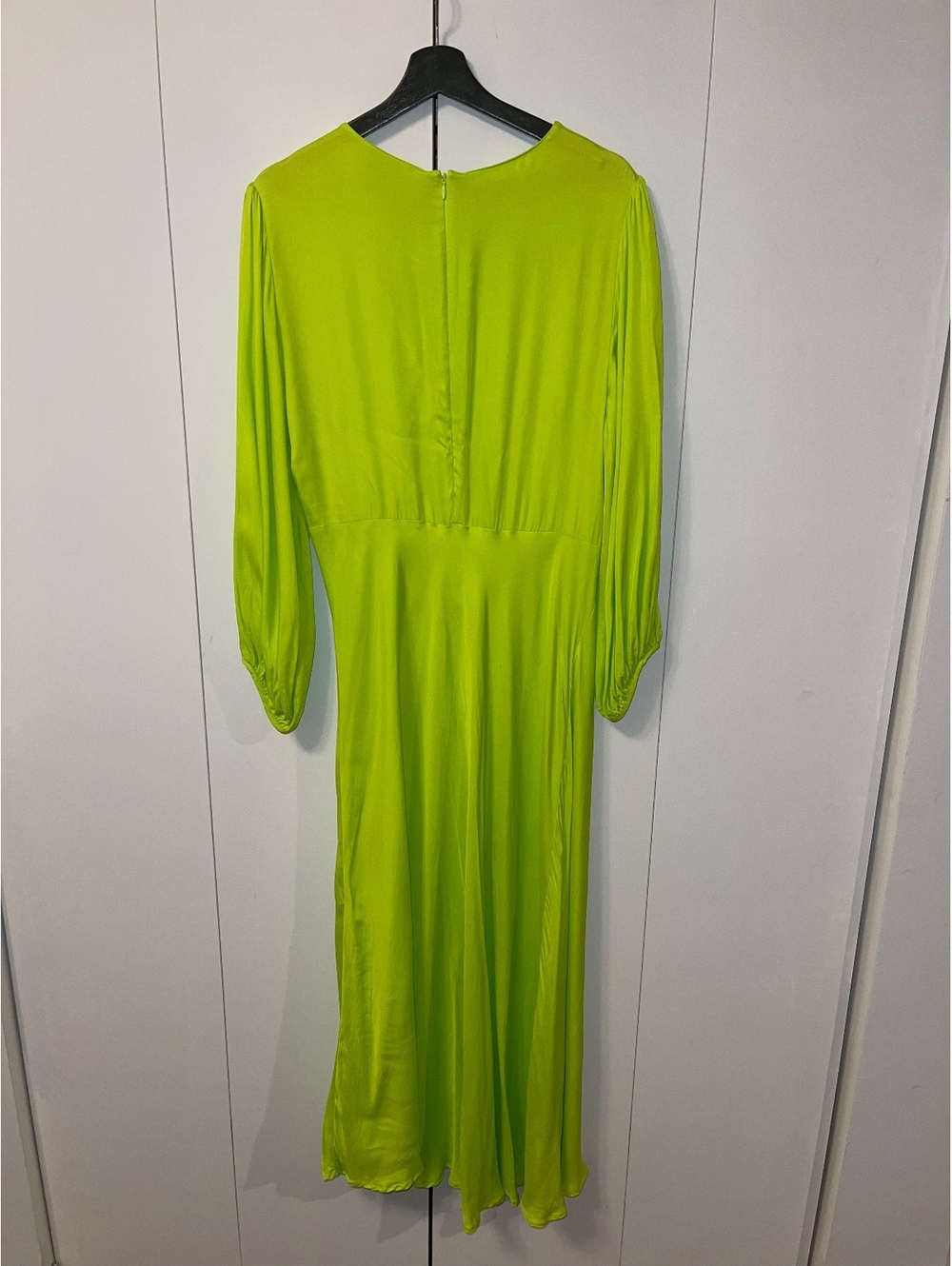 FARM Rio Neon Green Cutout Ruched Midi Dress Long Sleeve XL - Picture 7 of 7